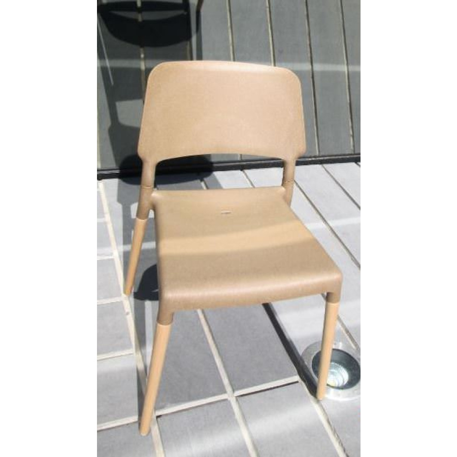 BES 13-SILLA MARRON PATAS MADERA CLARA - silla bes13 1