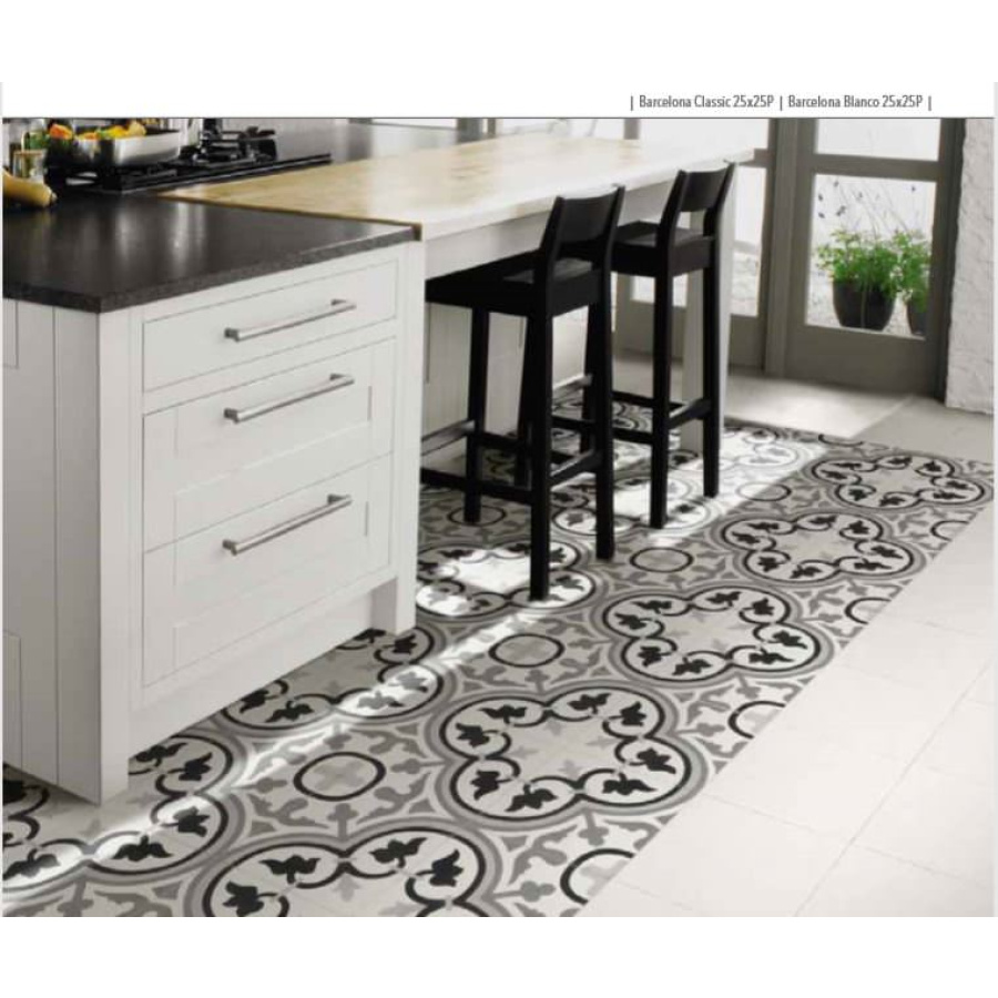 Porcelanico Barcelona Classic 25X25 Antideslizante C2 - Ambiente Barcelona ClassicBlanco 25x25 C2