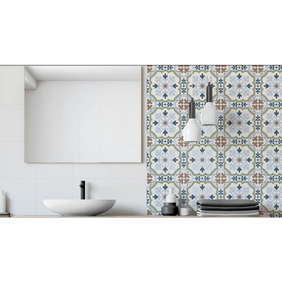 Porcelanico Cordoba Posada 25x25 - Ambiente Cordoba Posada barcelona blanco 25x25 1