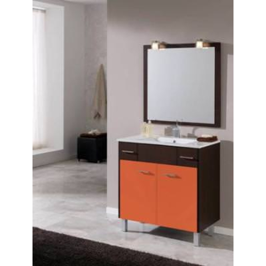 Mueble de baño Serie 80 Quadro Orange - MUEBLE QUADRO NARANJA 80