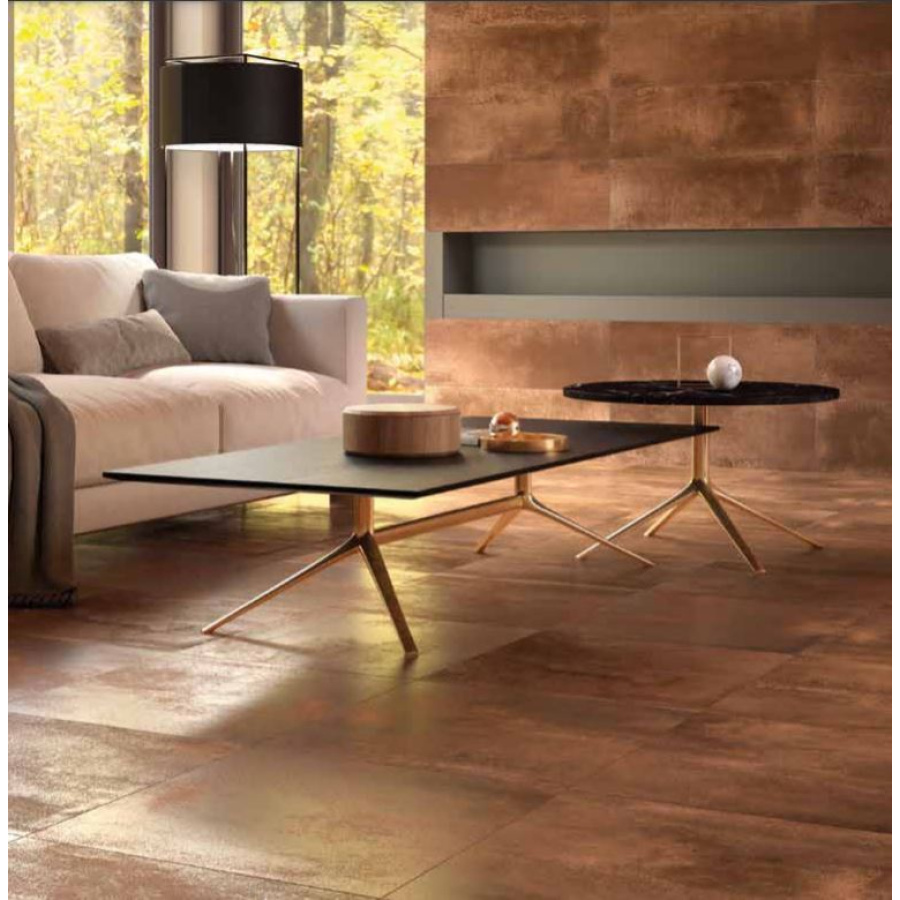 Porcelanico Cooper Oxido Rectificado Mate 60x60 - ambiente miranda