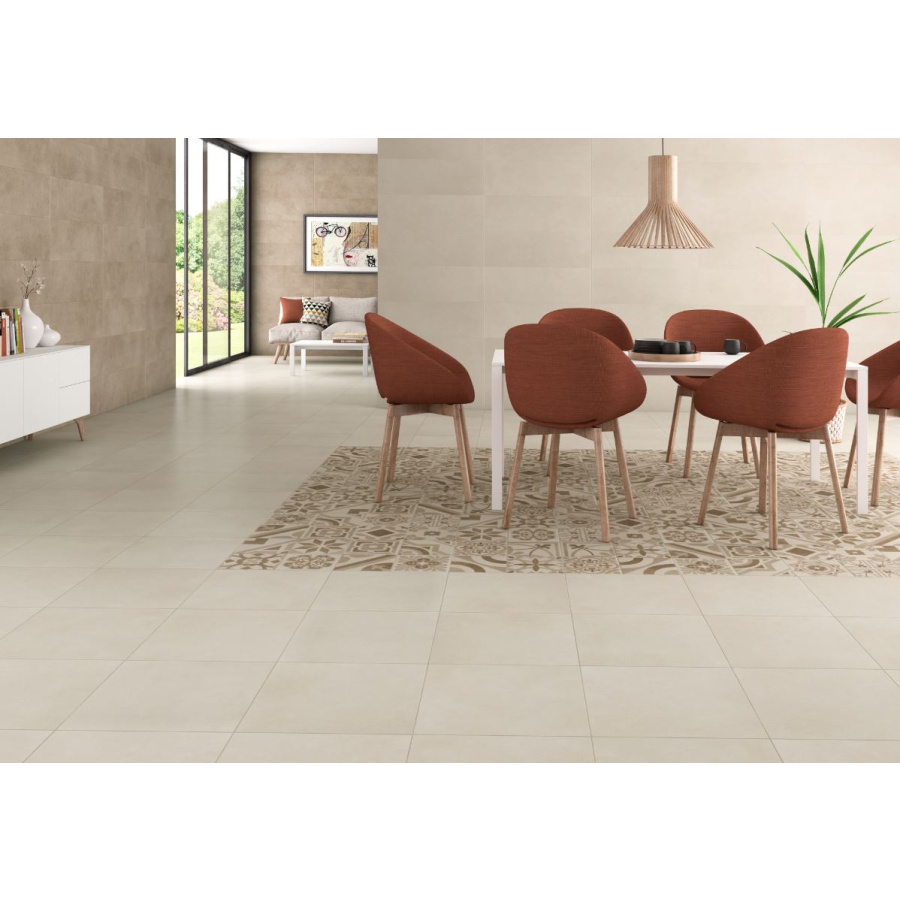 Porcelánico Rectificado Uptown Marfil Mate 75x75 - ambiente marfil