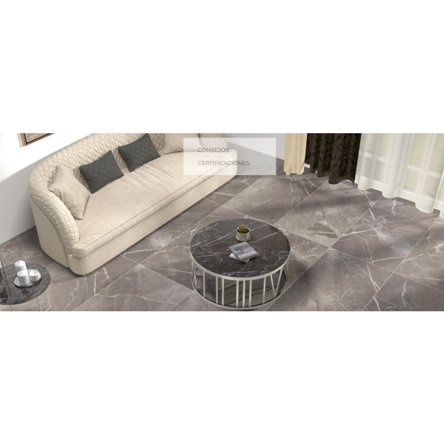 Porcelánico Rectificado Musseum Grey Brillo 60x120 - ambiente alvarez grey brillo