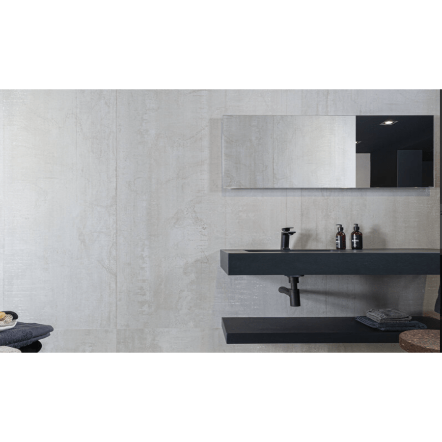 Porcelanico Rectificado Metal Silver Mate 120x260 6mm - Ambiente Metal Silver mate